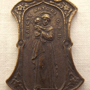 Bronze St. Anthony Blessed Virgin Mary Mother of God Medal VP099