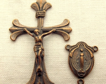 Miraculous Medal Center & Flared Crucifix Rosary Set 247, 684