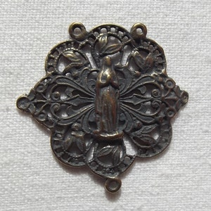 Our Lady of Lourdes Filigree Rosary Center Centerpiece VP0411