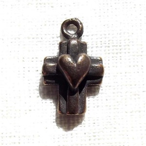 Cross with Heart Jewelry Medal Charm for Bracelet
