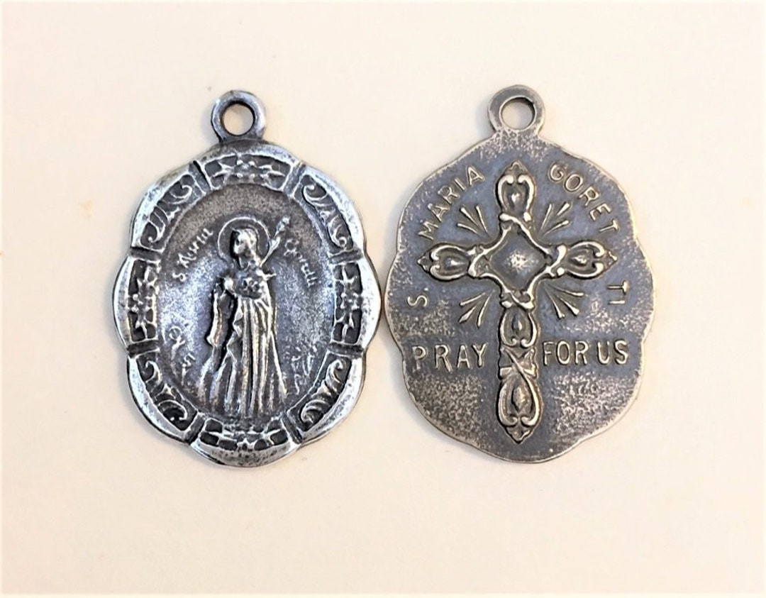 St Maria Goretti Catholic Rosary Medal Confirmation Saint Gift Necklace ...