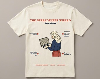 Spreadsheet Wizard Shirt for Her, Funny Office Gift, Vintage Field Guide Tee, Accountant Gift Women, Pivot Table Specimen Tee