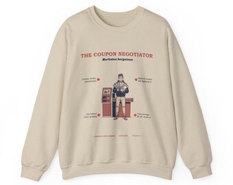 Coupon Sweatshirt, Funny Coupon Queen Gift, Vintage Field Guide Crewneck, Bargain Hunter Gift, Coupon Negotiator Specimen Sweatshirt