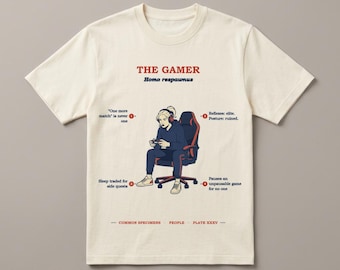 Gamer Girl Shirt, Funny Video Game Lover Gift for Her, Vintage Field Guide Tee, Gaming Gift Women, One More Match Specimen Tee