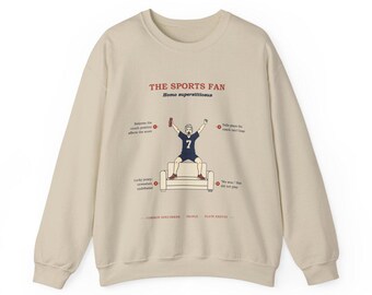 Sports Fan Sweatshirt for Her, Funny Game Day Gift, Vintage Field Guide Crewneck, Superstitious Fan Women, Game Day Specimen Crewneck