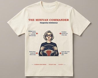 Minivan Mom Shirt, Funny Minivan Commander Tee, School Pickup Humor Gift, Vintage Field Guide Tee, Carpool Gift, Specimen T-Shirt