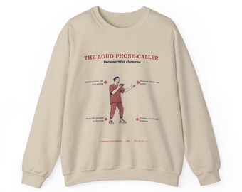 Speakerphone Sweatshirt, Funny DMV Humor Gift, Vintage Field Guide Crewneck, Loud Talker Gift, Waiting Room Specimen Sweatshirt