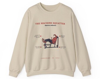Gym Humor Sweatshirt, Funny Machine Squatter Crewneck, Workout Joke Gift, Vintage Field Guide Crewneck, Gym Rat Gift, Specimen Sweatshirt