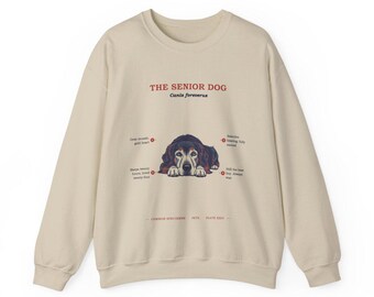 Senior Dog Sweatshirt, Old Dog Lover Gift, Vintage Field Guide Crewneck, Gray Muzzle Gold Heart, Still the Best Boy Specimen Sweatshirt
