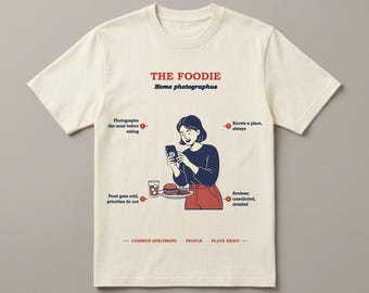 Foodie Shirt for Her, Funny Food Lover Gift, Vintage Field Guide Tee, Foodie Gift Women, Photographs Meal First Specimen Tee