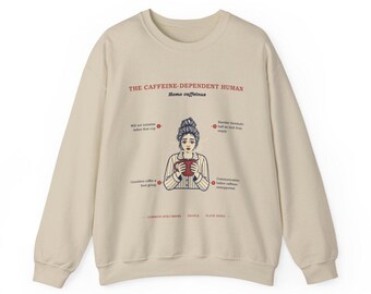 Caffeine Dependent Sweatshirt for Her, Funny Coffee Lover Gift, Vintage Field Guide Crewneck, Coffee Lover Women, Espresso Specimen Crewneck