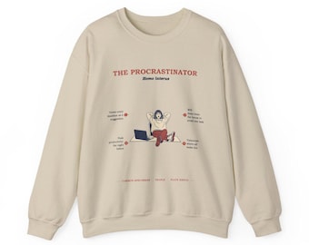 Procrastinator Sweatshirt for Her, Funny Deadline Gift, Vintage Field Guide Crewneck, Do It Tomorrow Women, Student Specimen Crewneck