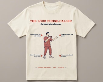 Speakerphone Shirt, Funny DMV Humor Gift, Vintage Field Guide Tee, Loud Talker Gift, Waiting Room Specimen T-Shirt