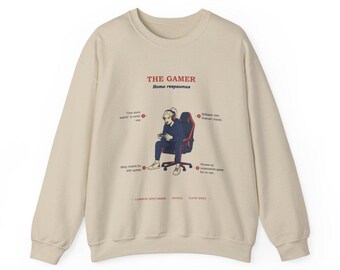 Gamer Girl Sweatshirt, Funny Video Game Lover Gift for Her, Vintage Field Guide Crewneck, Gaming Gift Women