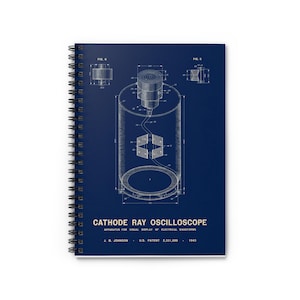 Cathode Ray Oscilloscope Blueprint Spiral Notebook | Ruled Journal