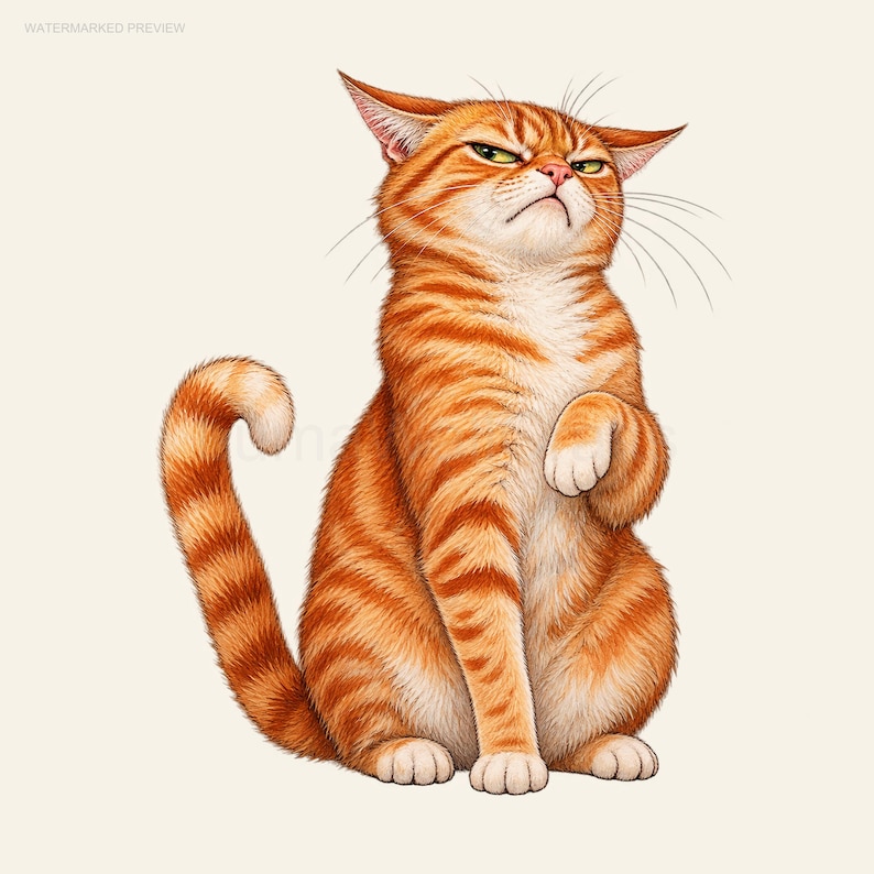 Sassy Cat Clipart 15 PNG, Funny Cat Sublimation Design, Tabby Tuxedo ...
