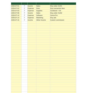 Bookkeeping Spreadsheet Small Business | Income Expense Tracker Excel with Profit Dashboard | Etsy Seller Accounting | Download image 2