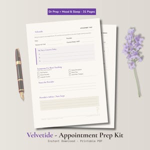 Preparazione stampabile per la visita medica in menopausa / Monitoraggio dell'umore e del sonno in perimenopausa / Registro dei sintomi per la visita dal medico di base / PDF per donne over 40
