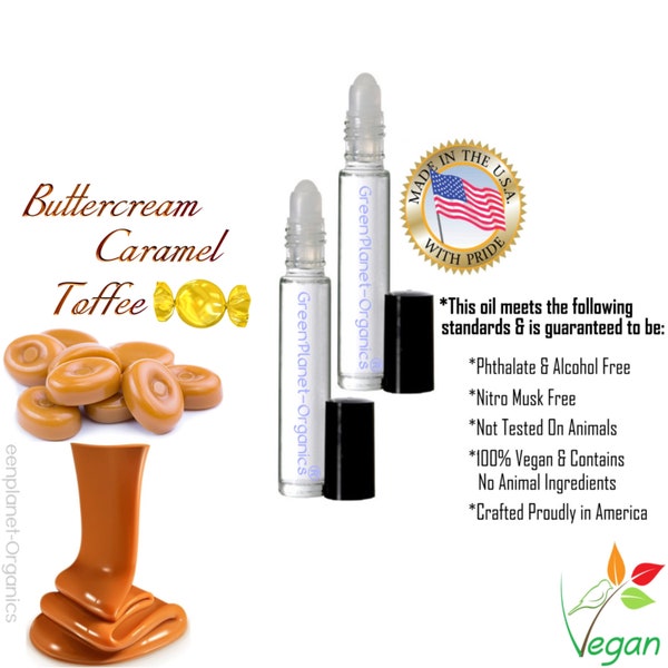 Buttercream Caramel Toffee Perfume Oil .33 Oz Roll On (Made in USA, Phthalate Free. Vegan)