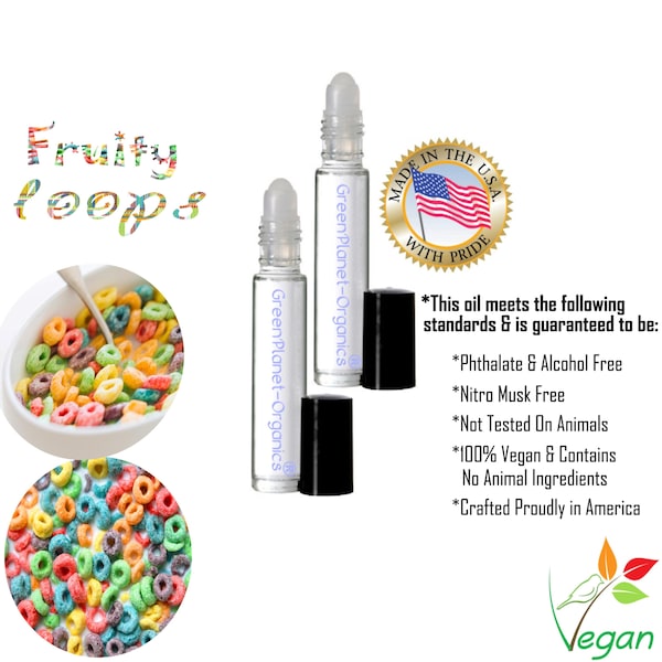 Fruity Loops Cereal Perfume Oil .33 Oz Roll On (Made in USA, Phthalate Free. Vegan)