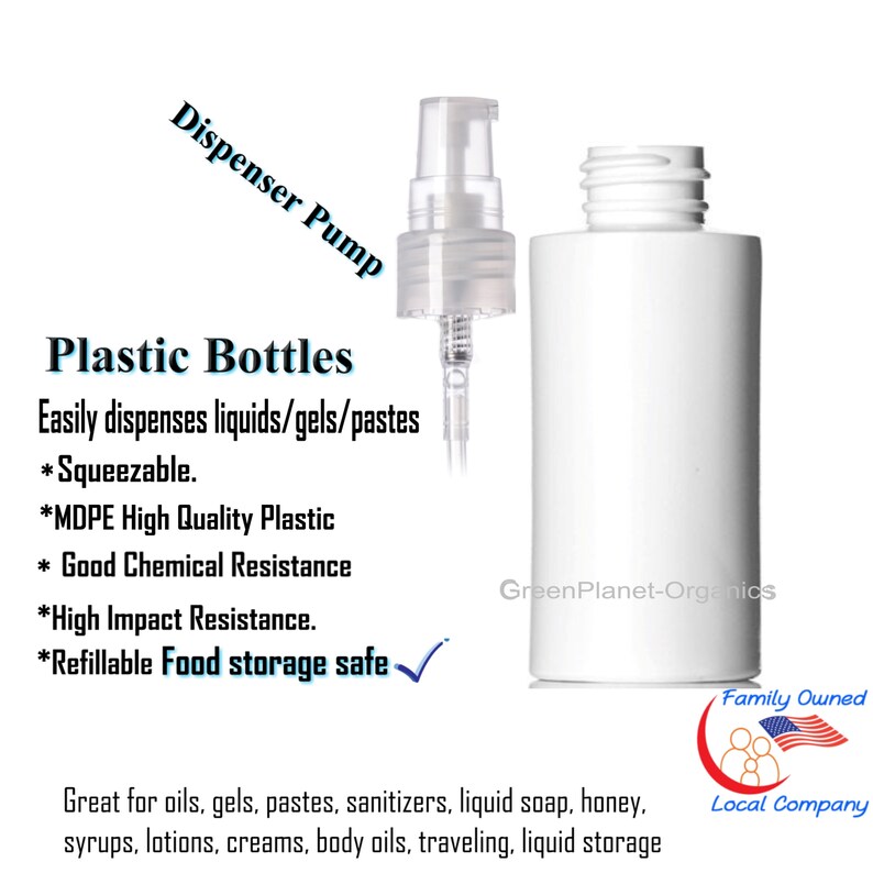 2 Oz Plastic Bottles With Dispenser Pump Lid Spout Caps Etsy