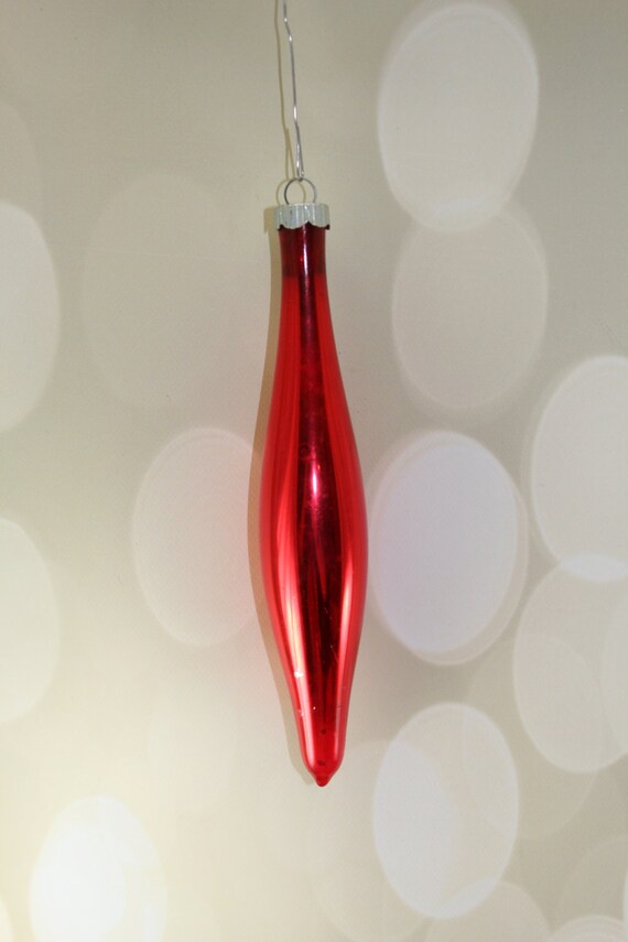 Large Icicle Ornament Shiny Brite Mercury Glass Ornaments Red
