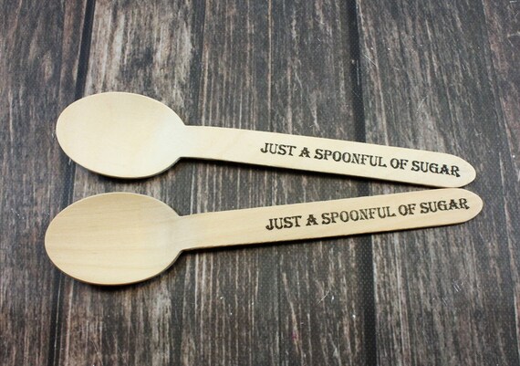 12 Spoonful of Sugar, Hand stamped Wooden Spoons, Mary Poppins Party, Birthday, baby shower, Ice cream spoon, Favors, decorations, serving Il_570xn