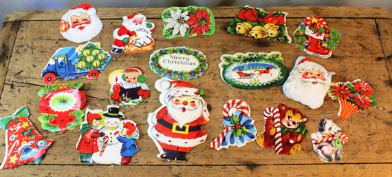 18pc. Large Vintage Christmas Seals Vintage Christmas Ephemera, Card Making, PAper Crafting, Vintage Christmas Supplies, Craft supplies Il_570xn