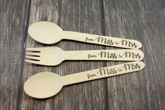 12 From Miss To Mrs., Forks, Spoons, Knives, Silverware, Bridal Shower, Bride to Be, Future Mrs., Decoration, Favor, table decor, Wedding Il_570xn