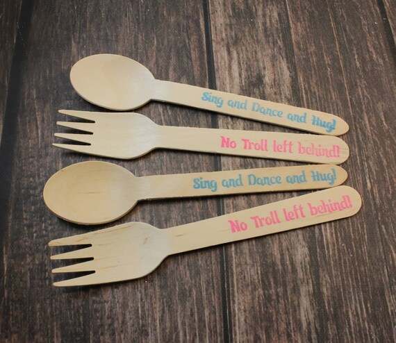 12-Trolls Inspired Forks, Spoons, Knives, Silverware, Hand Stamped, Kids Party, Favors, Decorations, Utensils, Trolls Party, Birthday, Decor Il_570xn