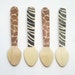 ZEBRA And GIRAFFE SMALL Wooden Ice Cream Spoons - Set Of 25 - Zoo, Animal Party, Circus Party, Jungle