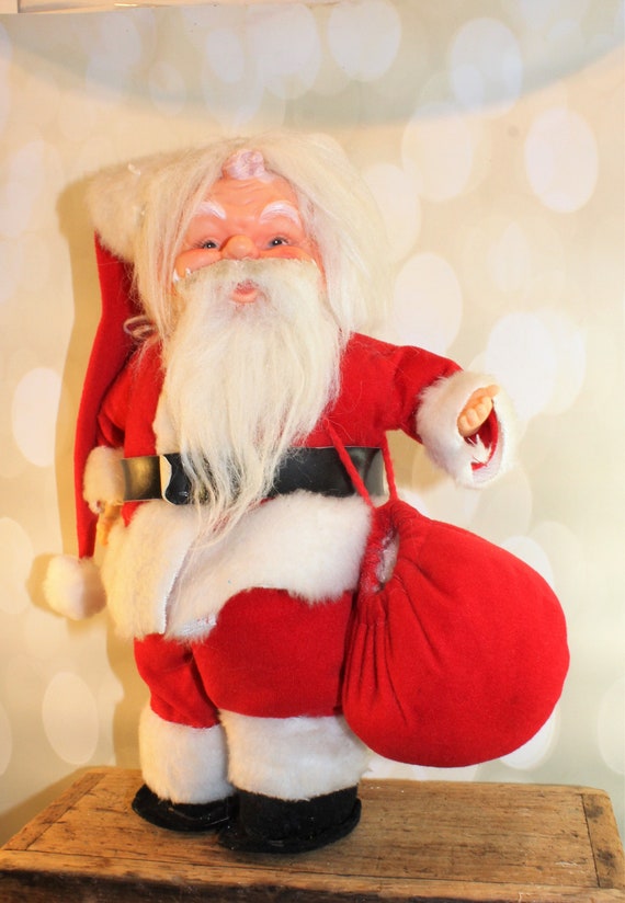 LARGE Musical Vintage Santa Doll, Plays We Three Kings/Come All Ye Faithful, Music Box, Christmas Figurine Toy Collectible, Kitsch Kitschmas Il_570xn