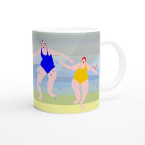 October Wild Swimming Mug – Funny Autumn Gift for Cold Water Swimmers & Sea Lovers