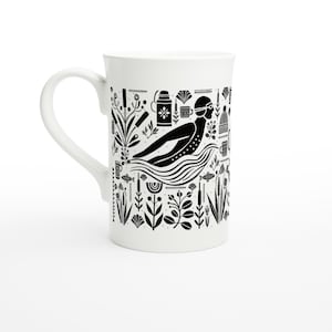Wild Swimming Mug – Sea Swimmer Gift, Cold Water Swimming Cup, Black & White Outdoor Swim Design, Coastal Living Present