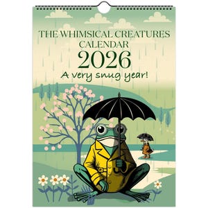 The Whimsical Creatures Calendar 2026| Illustrated Wall Calendar with Quirky Creatures & Nature-Inspired Charm|A Fun Gift for Animal Lovers