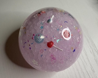 Squishy Doces Cósmicos Rosa Brilhante: Slime cintilante, pingentes de doces (feito à mão)