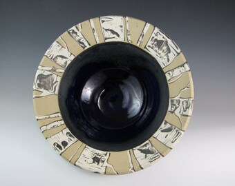 bowl - pottery bowls serving bowl -handmade - ceramic - serving bowl - bowls - kitchen