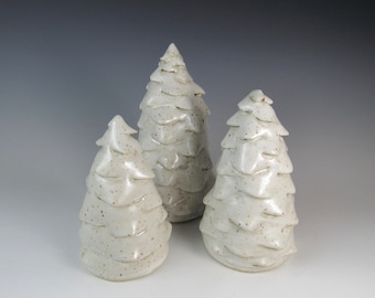 tree decoration set - holiday - pottery - ceramic - handmade - Christmas tree