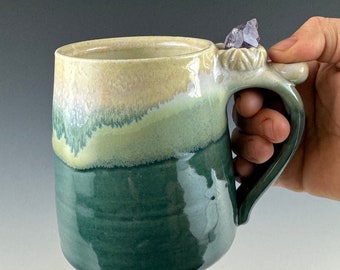 crystal mug - handmade mug - pottery mug