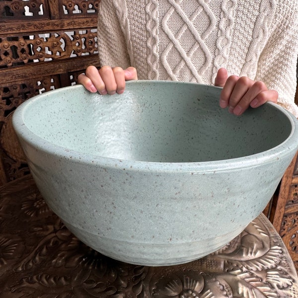 large mixing bowl - pottery bowls mixing bowl -handmade - ceramic - basket - bowls - kitchen