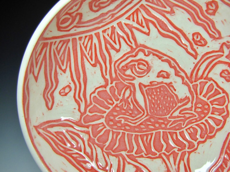 red dinnerwares pottery bowls pasta bowls hostess gift cat bowl soup bowl Ceramic Salad Bowls