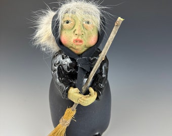 witch kitchen witch good luck pottery ceramics sculptures