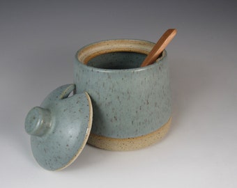 Honey Pot -pottery Honey Jar -Honey -sugar bowl -Ceramic Honey Jar - turqouise Honey Jar -HoneyPot - Honey Pot -InStock