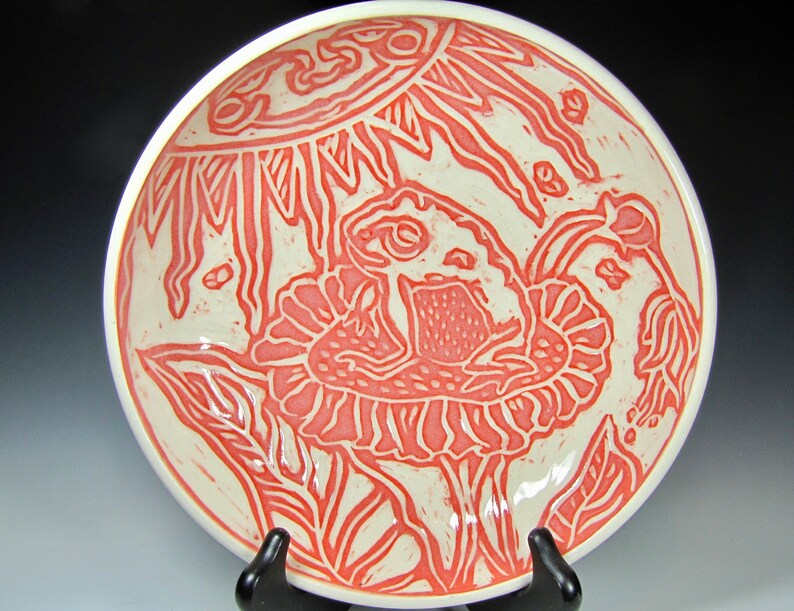 red dinnerwares pottery bowls pasta bowls hostess gift cat bowl soup bowl Ceramic Salad Bowls