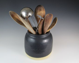 utensil holder - handmade pottery - spoon holder - kitchen storage - minimalist - simple - ceramic