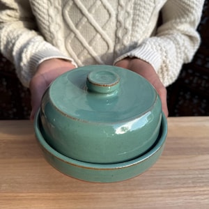 butter dish - Butter Dish European Size with Lid and Handle - french butter dish - ready to ship - ceramic