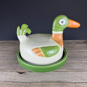Discounted - Butter dish - Butter Dish European Size with Lid and Handle - french butter dish - ready to ship - ceramic