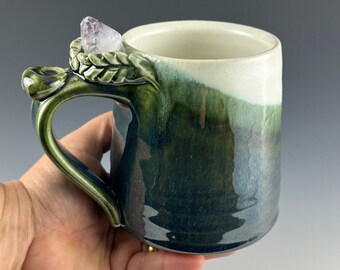 crystal mug - handmade mug - pottery mug