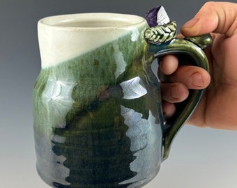 crystal mug - handmade mug - pottery mug