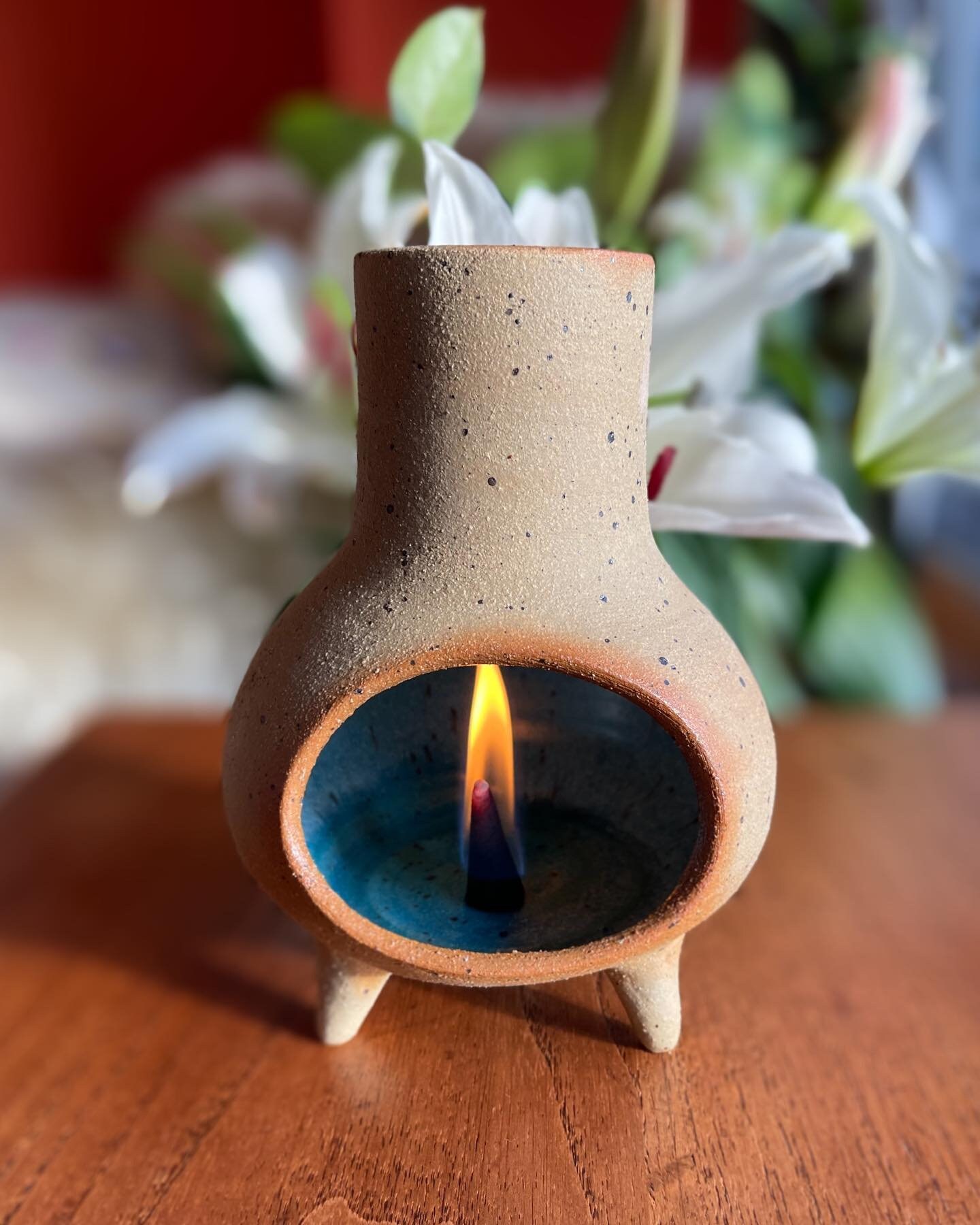 Incense burner chimenea cone incense burner pottery Etsy
